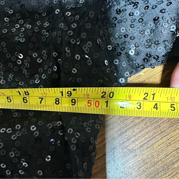 EILEEN FISHER 100% silk flowy cowl neck sequin top blouse tunic lined black - Picture 6 of 7